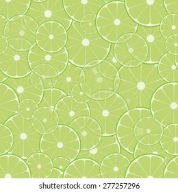 Light seamless pattern with juicy lime slices
