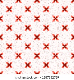 Light seamless pattern with medallions and small splashes texture. Spring print. Vector.