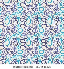 Light seamless pattern with ornate swirls. Hand drawn background for your design. Textile, packaging, blog decoration, banner, poster, wrapping paper. Vector. 