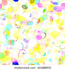 Light seamless pattern from ovals and curved lines. Colorful texture. Abstract vector background for fabric wrapping, home decor.