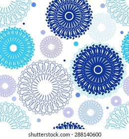 Light seamless pattern with stylized dandelions