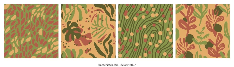 Light Seamless Summer Natural Scribble Print. Black Seamless Abstract Organic Leaves, Seamless Texture. White Endless Decoration Beautiful Illustration Pattern. 