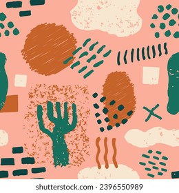 Light Seamless Summer Simple Illustration Swatch. Pink Endless Contemporary Artistic Invitation, Seamless Art. Vivid Seamless Fashion Isolated Paint Silhouette