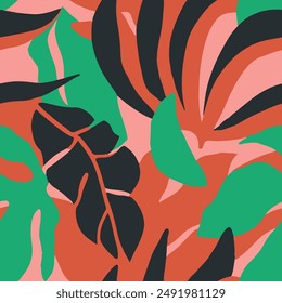 Light Seamless Summer Vintage Style Vector. Gradient Endless Elegant Foliage Fabrics, Seamless Design. Hippie Continuous Fashion Simple Quill Print. 