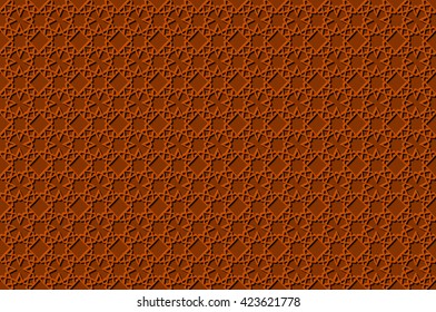 Light seamless symmetrical abstract vector background in arabian style made of emboss geometric shapes with shadow. Islamic traditional pattern. art