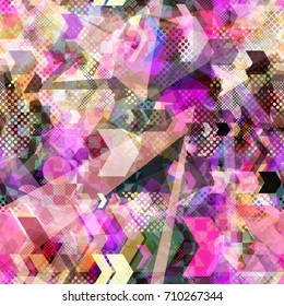 Light seamless texture with pink, green colors Arrows, chewrons, dots Digital pattern Urban repeatable backdrop for boys, sport design, textile, wrapping paper, web page, advertising booklets, banners