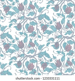 Light seamless vintage floral pattern
