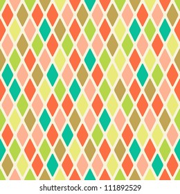 Light Seamless Warm Color Argyle Pattern. Rhombus Background