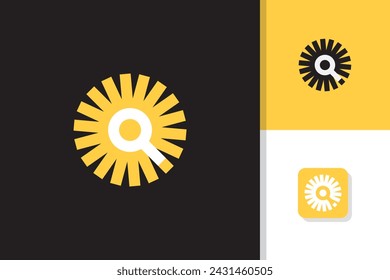 light search logo design vector template