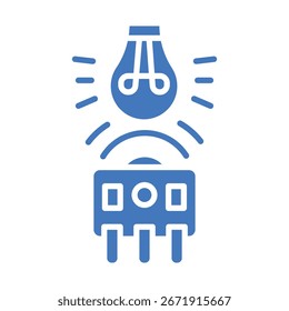 Farbflachsymbol des Lichtsensors für digitale Projekte und Druckprojekte.  Minimal saubere Symbole für Apps und Websites. Moderne einfache Symbole für UI UX und Branding