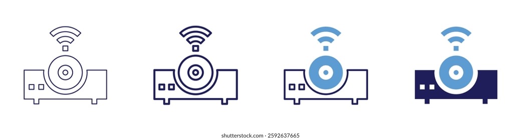 Light sensor icon in 4 different styles. Thin Line, Line, Bold Line, Duotone. Duotone style. Editable stroke.