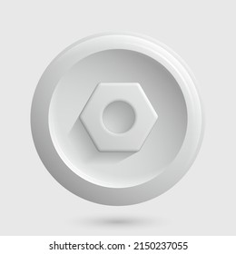 Light Settings Icon. 3D Design for Isolated Button. Vector illustration