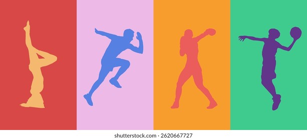 Light and shadow, exercise poses, and sports.
Yoga, Running, Boxing, Basketball