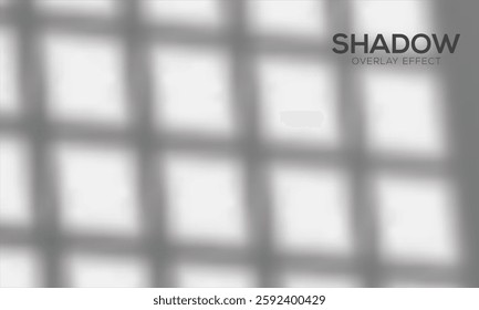 Light shadow wall background, sun light or sunlight of window shade, vector overlay. Sunshine light reflected on transparent wall background, realistic effect, sun light shining through window.