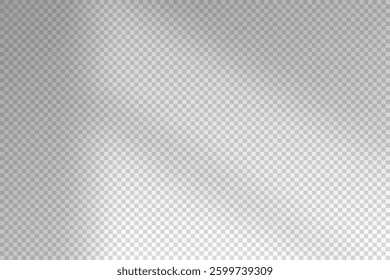 Light from shadow from window isolated on white background. Reflection shadows on wall. Sun ray. Overlay effect shade blinds. Horizontal shading for design print. Reflected beam. Vector illustration