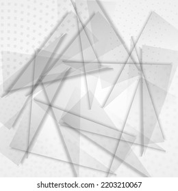 Light Shapes Dynamic Vector Gray Background. Trendy Template. Transparent Graphic Elements Poster. Abstract Cover.