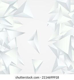 Light Shapes Modern Vector  Gray Background. Triangle Abstract Magazine. White Business Pattern. Minimalist Geometric Decoration.