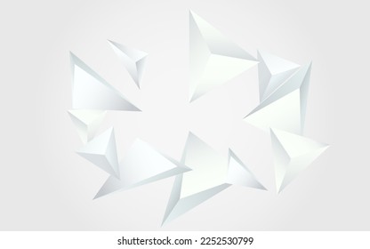 Light Shapes Technology Vector  Gray Background. Elements Graphic Pattern. White Abstract Magazine. Trendy Triangle Catalog.