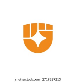 Design de logotipo de perfuração de escudo leve 