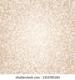 Light shimmering beige seamless pattern of circles in various tones. Frame, template. Vector image. Eps 10
