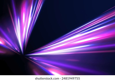 Efecto de luz brillante. Fondo de Vector de efecto de líneas de velocidad brillantes brillantes. Líneas de velocidad brillantes. Fondo Abstractas con líneas de velocidad. Ilustración vectorial. Futurista. Las líneas de luz de la carretera 