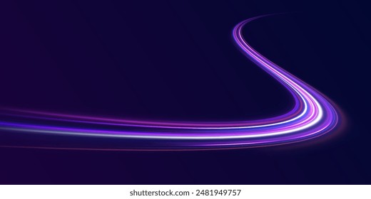 Light shining effect. glowing shiny speed lines effect vector background. Glowing speed lines. Abstract background with speed lines. Vector illustration. Futuristic. The light lines of the road 