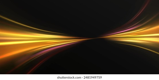 Efecto de luz brillante. Fondo de Vector de efecto de líneas de velocidad brillantes brillantes. Líneas de velocidad brillantes. Fondo Abstractas con líneas de velocidad. Ilustración vectorial. Futurista. Las líneas de luz de la carretera 