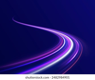 Effet lumineux. des lignes de vitesse brillantes ont un effet  arrière-plan Image vectorielle. Des lignes de vitesse brillantes.  arrière-plan Abstrait avec lignes de vitesse.  Illustration vectorielle. Futuriste. Les lignes lumineuses de la route 