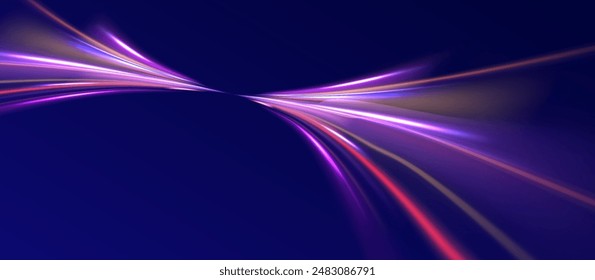 Efecto de luz brillante. Fondo de Vector de efecto de líneas de velocidad brillantes brillantes. Líneas de velocidad brillantes. Fondo Abstractas con líneas de velocidad. Ilustración vectorial. Futurista. Las líneas de luz de la carretera 