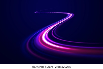 Efecto de luz brillante. Fondo de Vector de efecto de líneas de velocidad brillantes brillantes. Líneas de velocidad brillantes. Fondo Abstractas con líneas de velocidad. Ilustración vectorial. Futurista. Las líneas de luz de la carretera 