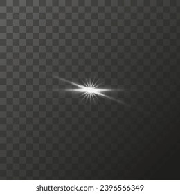 Estrellas brillantes, efectos luminosos brillantes, elementos brillantes iluminados sobre un fondo transparente. El vector aísla efectos especiales.