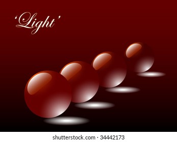 Light shining through 4 red balls