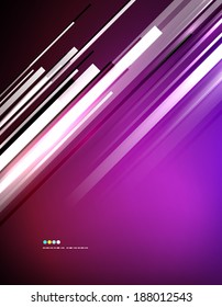 Light shiny straight lines on color background. Abstract design template