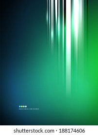 Light shiny straight lines on color background. Abstract design template