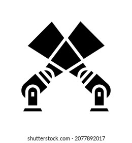 light show on parade glyph icon vector. light show on parade sign. isolated contour symbol black illustration