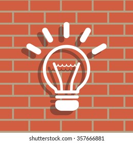 light sign ideas (light bulb), web icon. vector design