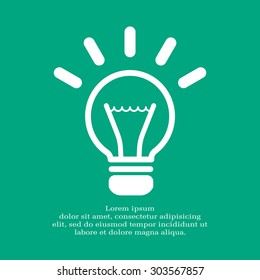 light sign ideas (lightbulb), bulb; web icon. vector design
