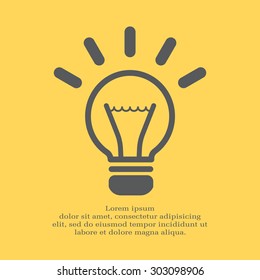 light sign ideas (lightbulb), web icon. vector design