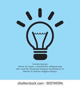 light sign ideas (lightbulb), web icon. vector design
