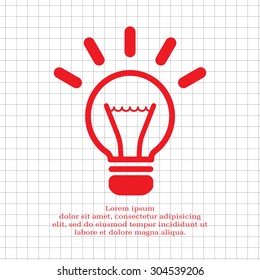 light sign ideas (lightbulb), web icon. vector design