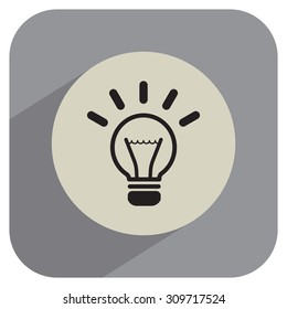 light sign ideas (lightbulb), web icon. vector design