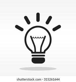 light sign ideas (lightbulb), web icon. vector design