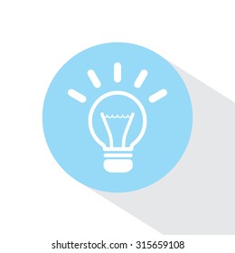light sign ideas (lightbulb), web icon. vector design
