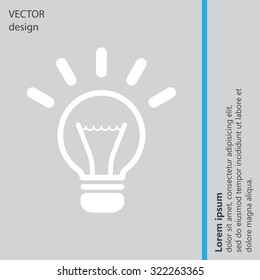 light sign ideas (lightbulb), web icon. vector design