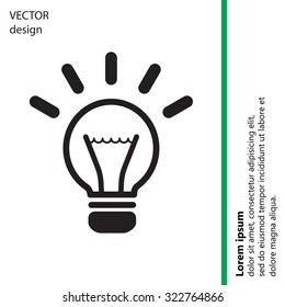 light sign ideas (lightbulb), web icon. vector design