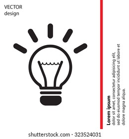 light sign ideas (lightbulb), web icon. vector design