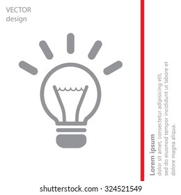 light sign ideas (lightbulb), web icon. vector design