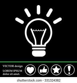 light sign ideas (lightbulb), web icon. vector design