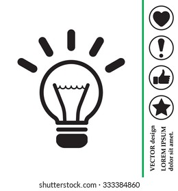 light sign ideas (lightbulb), web icon. vector design