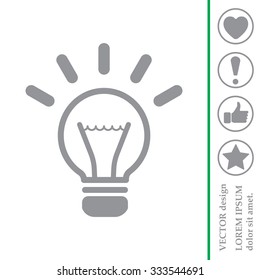 light sign ideas (lightbulb), web icon. vector design